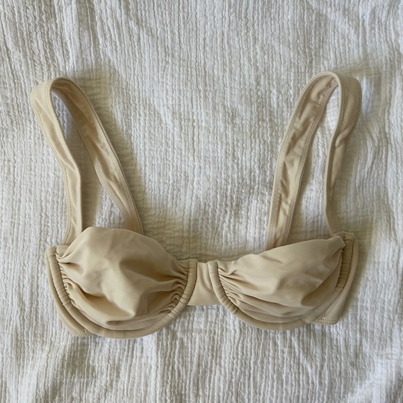 SOLD Belle The Label Oracle Bikini Top Cream Off-White Size S Balconette Bikini - Picture 5 of 8